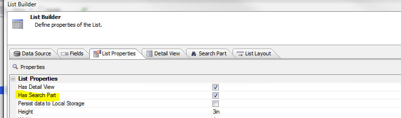 Search Part Prop Pane